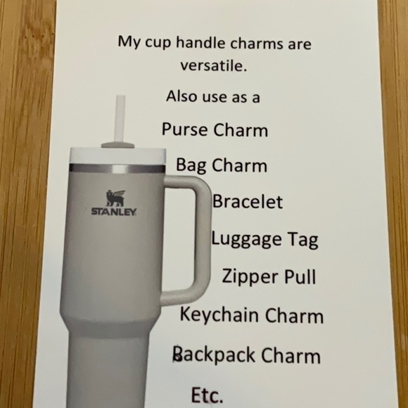 Hand Crafted Cup Handle Charm Stanley Cup Sister Charm Tumbler - Picture 5 of 7